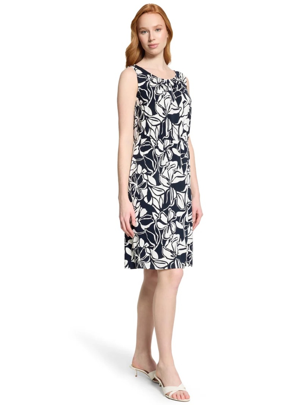 AGB Black & White Floral Sheath Dress